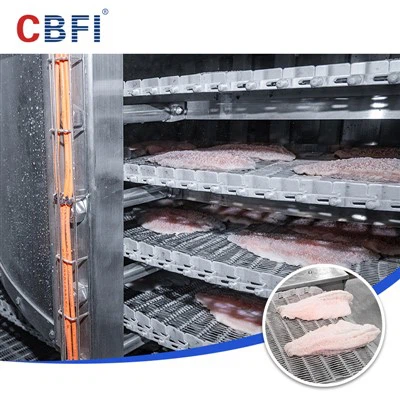 500kg/h IQF Tủ đông xoắn ốc cho cá